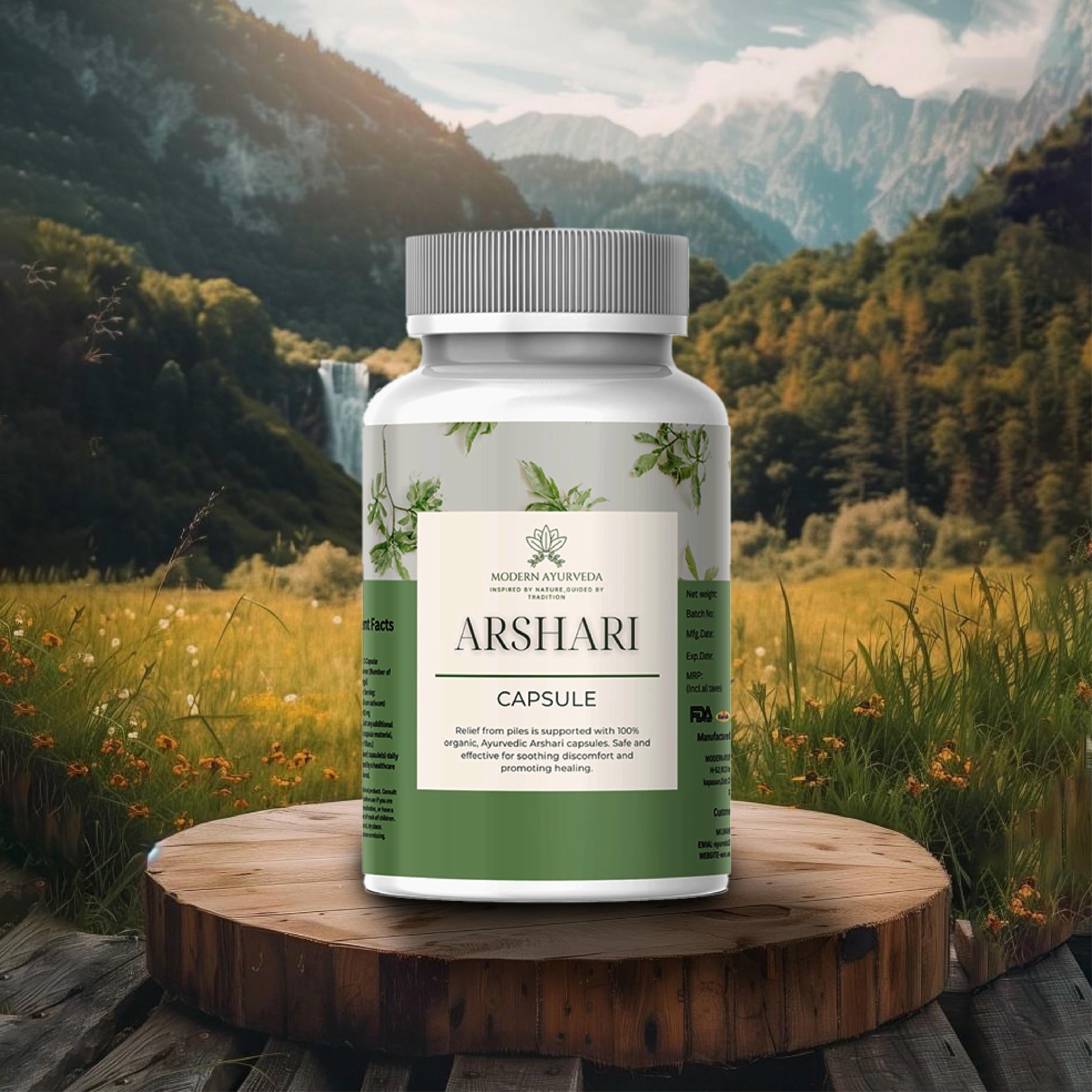 Arshari Capsules (60 capsules)  Ayurvedic relief for piles and discomfort.