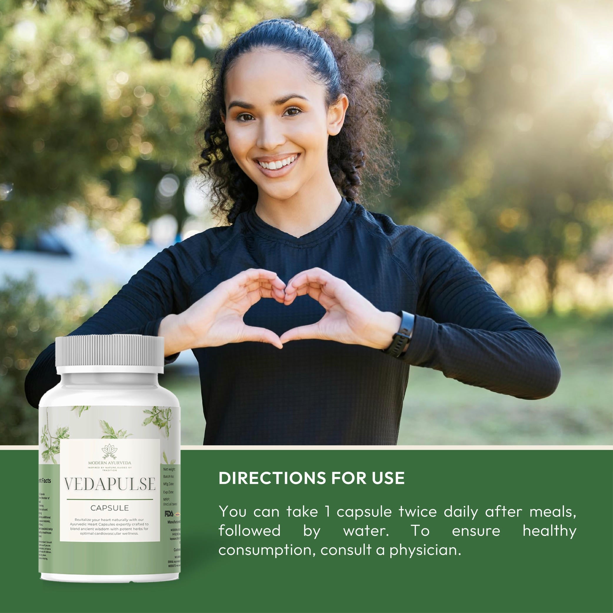 Vedapulse Capsules (60 capsules)  Ayurvedic care for heart health, cholesterol, and triglycerides.