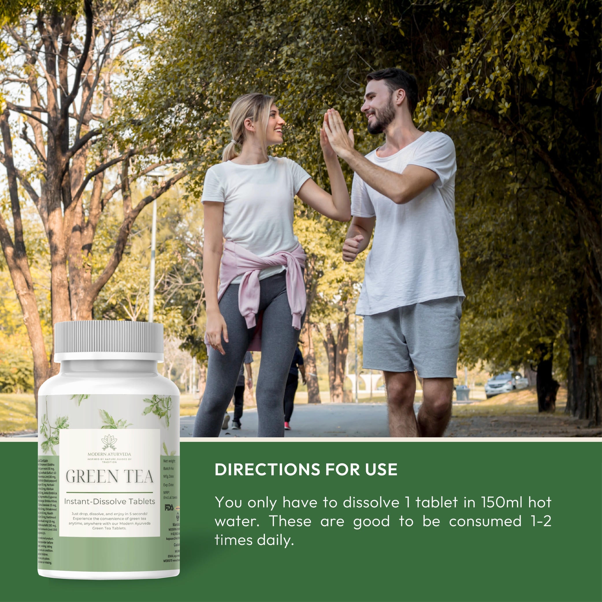 Modern Ayurveda Green Tea Tablets (60 Tablets)