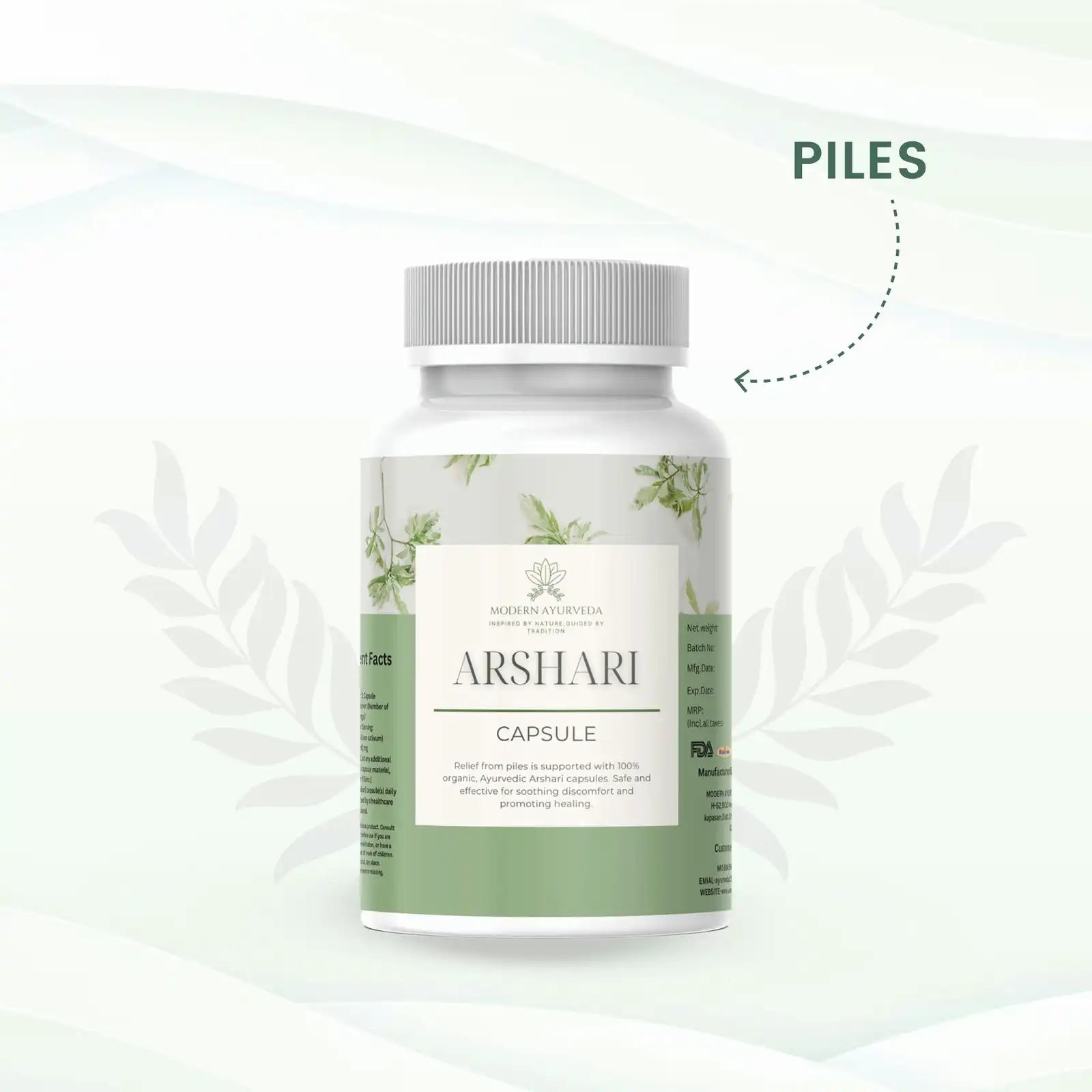 Arshari Capsules (60 capsules)  Ayurvedic relief for piles and discomfort.