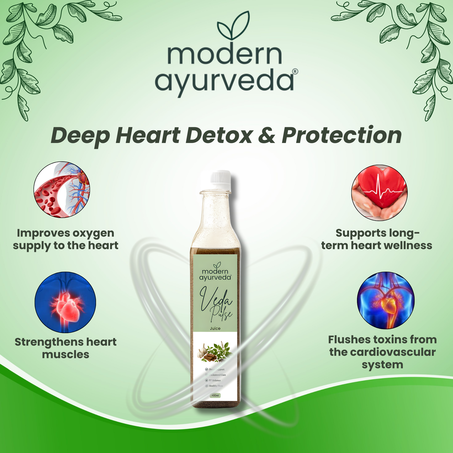 Vedapulse Juice 400 ml - For Heart Health & Cholesterol Balance