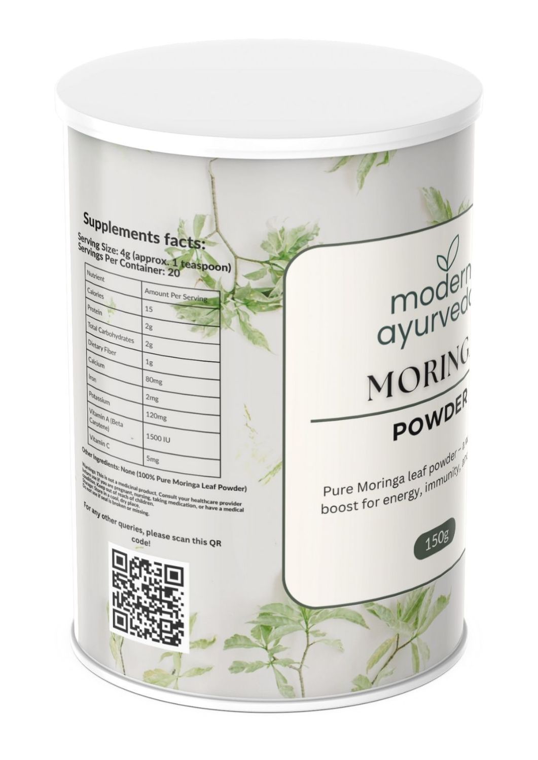 Moringa Powder (180g) - Nourishes Body & Promotes Natural Strength