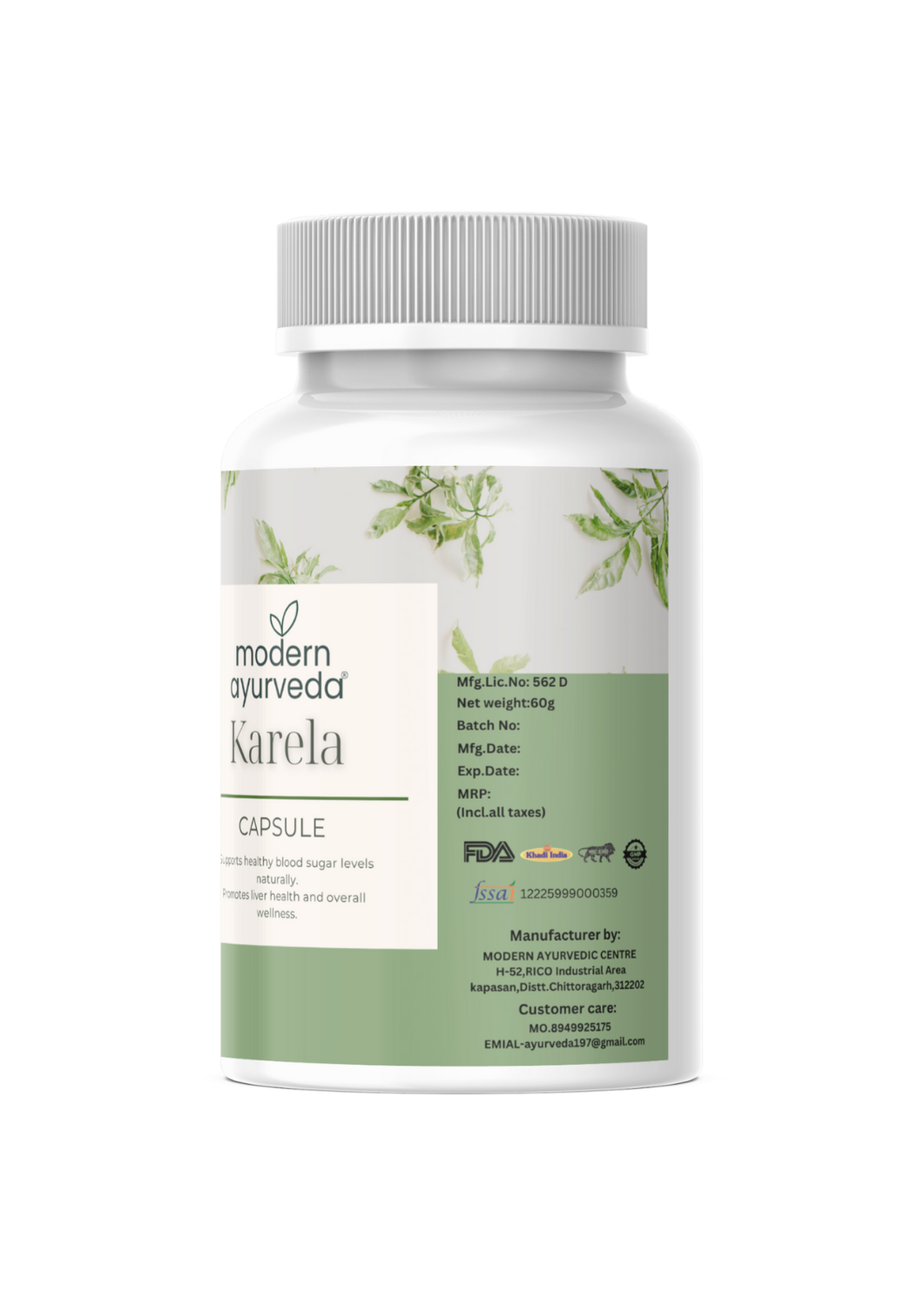 Karela Capsules (60 capsules) - Balances Sugar Levels & Supports Digestion
