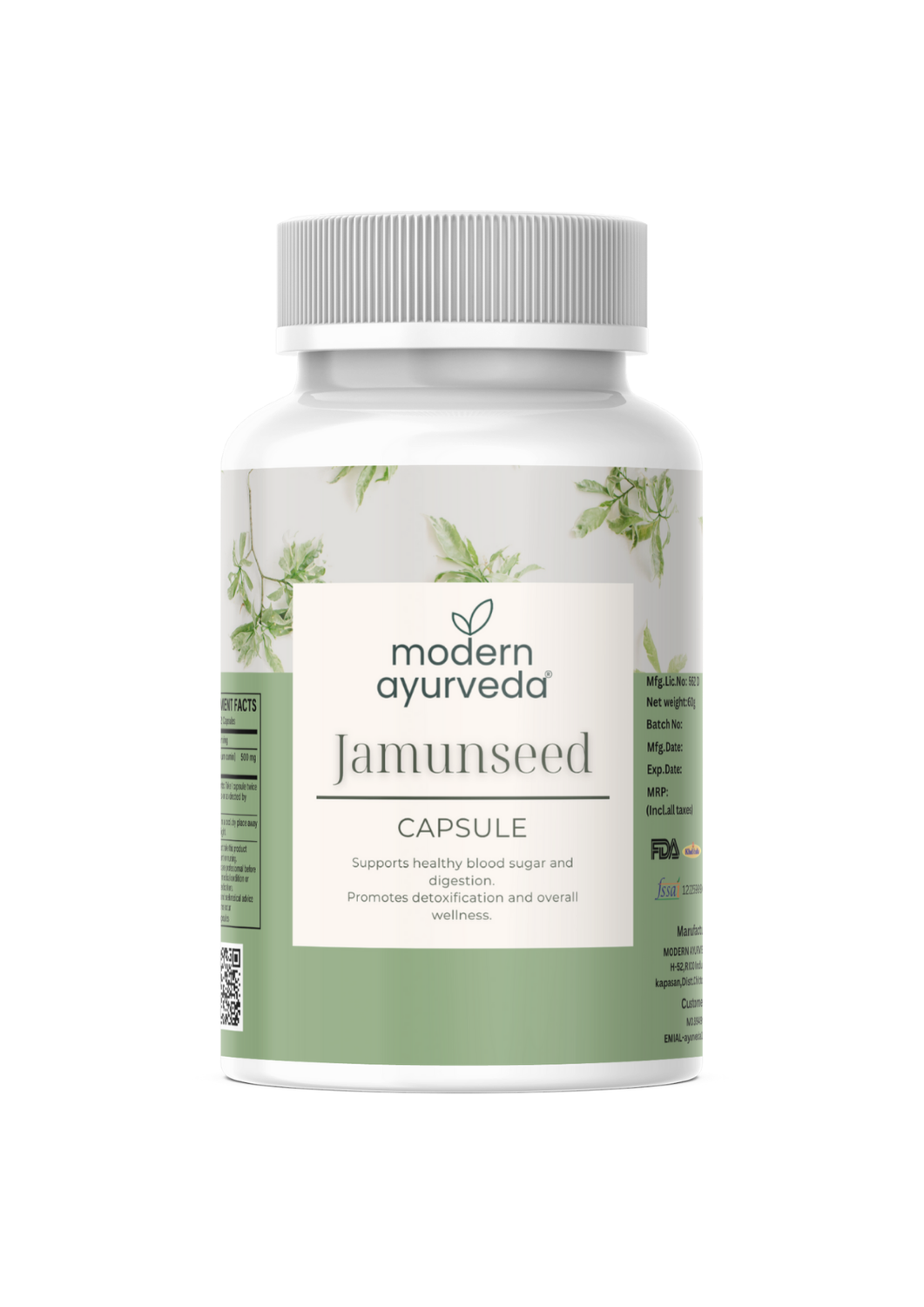 Jamun Seed Capsules (60 capsules) - Balances Sugar & Supports Healthy Digestion