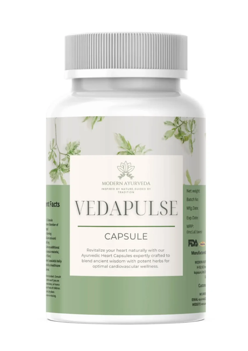 Vedapulse Capsules (60 capsules)  Ayurvedic care for heart health, cholesterol, and triglycerides.