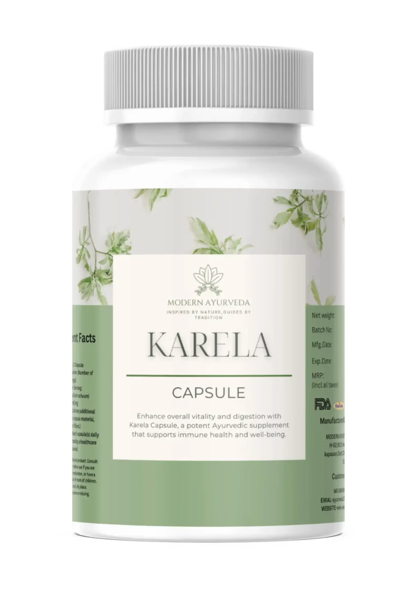 Karela Capsules (60 capsules)  Regulates blood sugar and supports digestion.