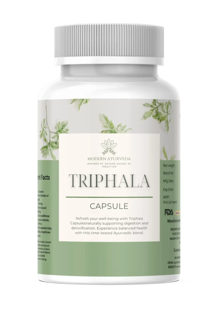 Triphala Capsules (60 capsules)  Ayurvedic detox for digestion and vitality.