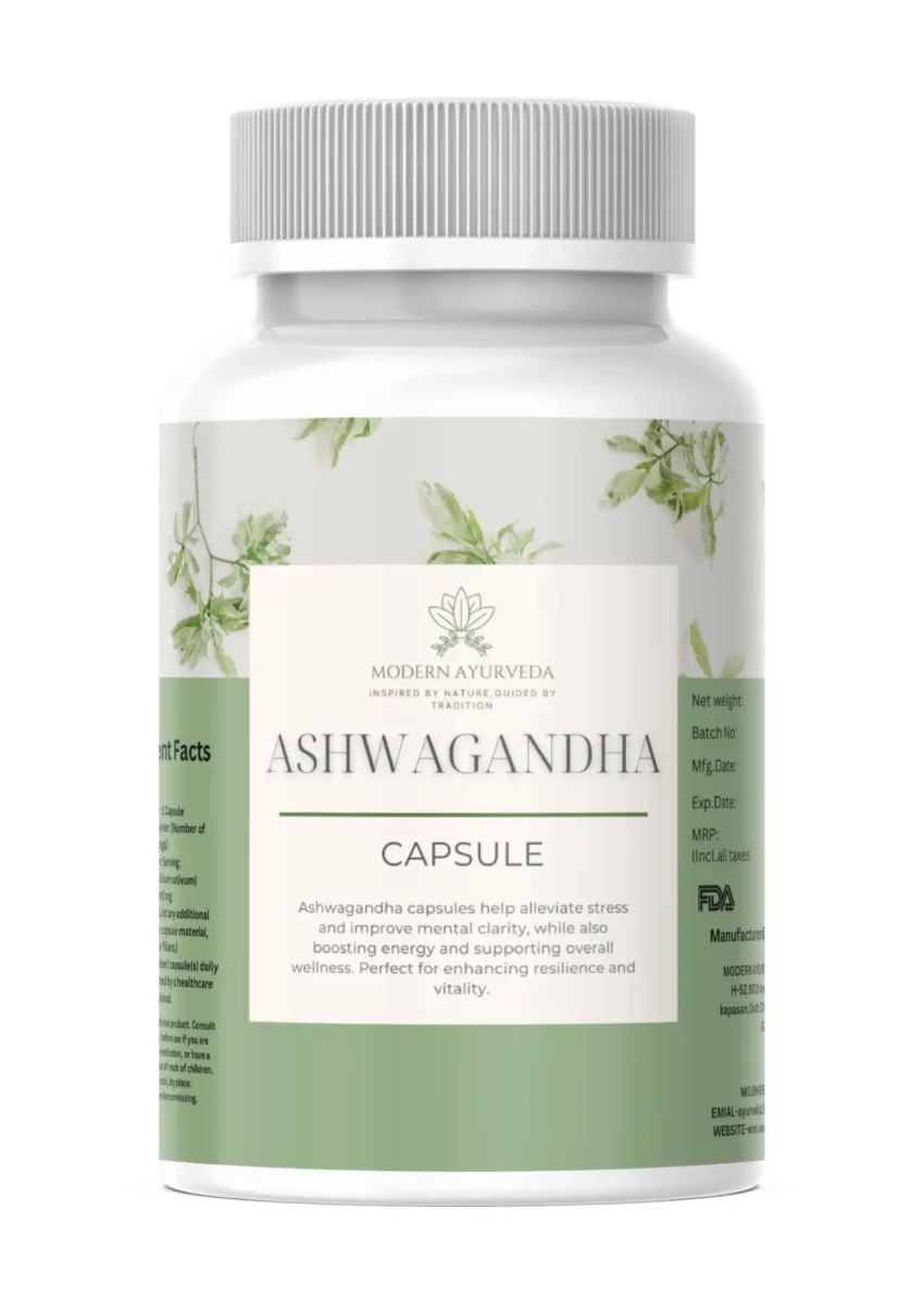 Ashwagandha Capsules (60 capsules)  Relieves stress and boosts energy naturally.