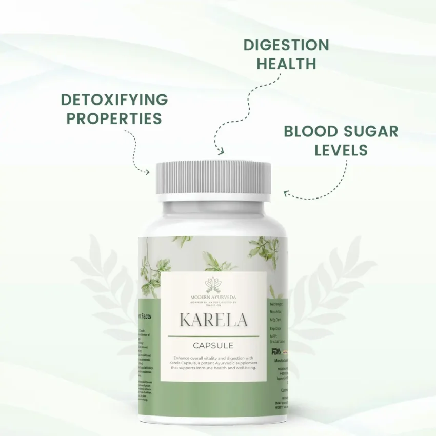 Karela Capsules (60 capsules)  Regulates blood sugar and supports digestion.